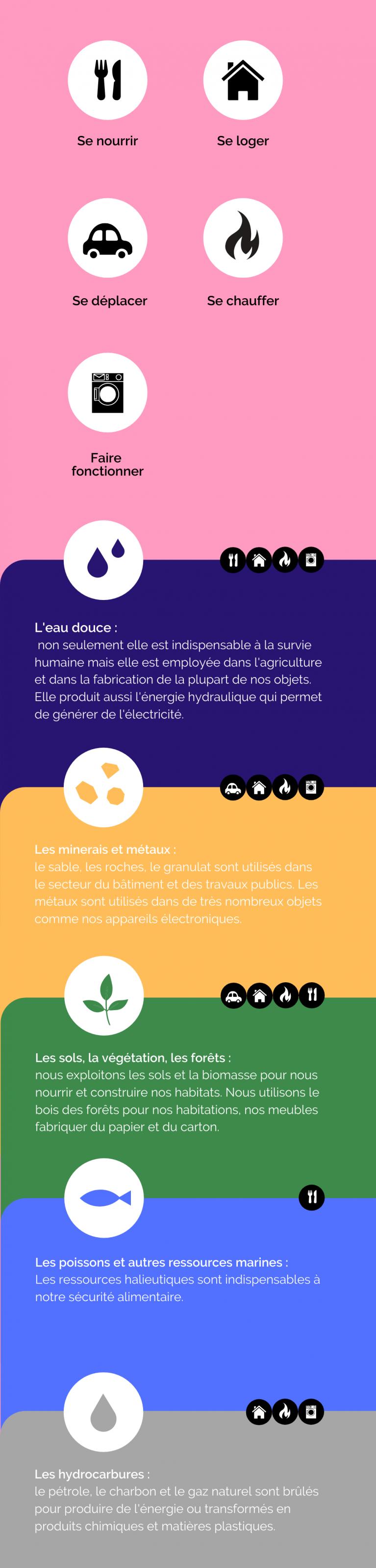 Ressources naturelles en danger infographie
